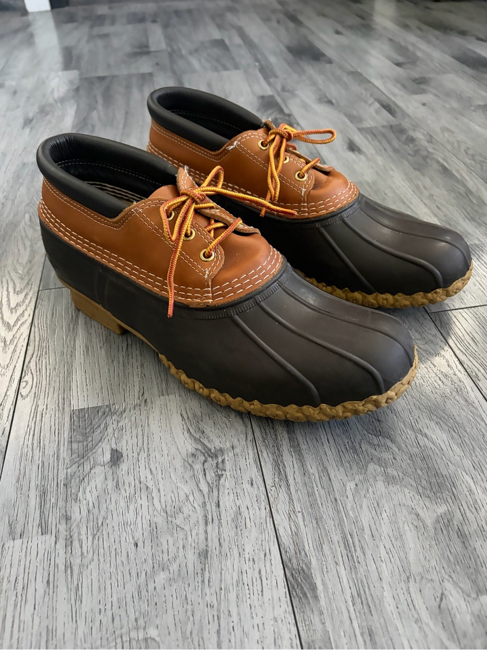 L.L. Bean Brown and Black Classic Short Duck Bean Boots